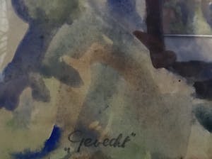 Henk Klijn - Gevecht, aquarel - Ingelijst kopen? Bied vanaf 1!