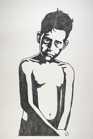 Mariska van Duffelen - Houtsnede, Zonder titel kopen? Bied vanaf 1!