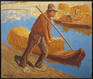 Cornelis Albert van Assendelft - Olieverf op doek, Hooischuit kopen? Bied vanaf 500!