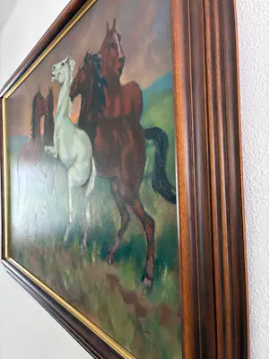 Onbekend - Schilderij met paarden kopen? Bied vanaf 20!