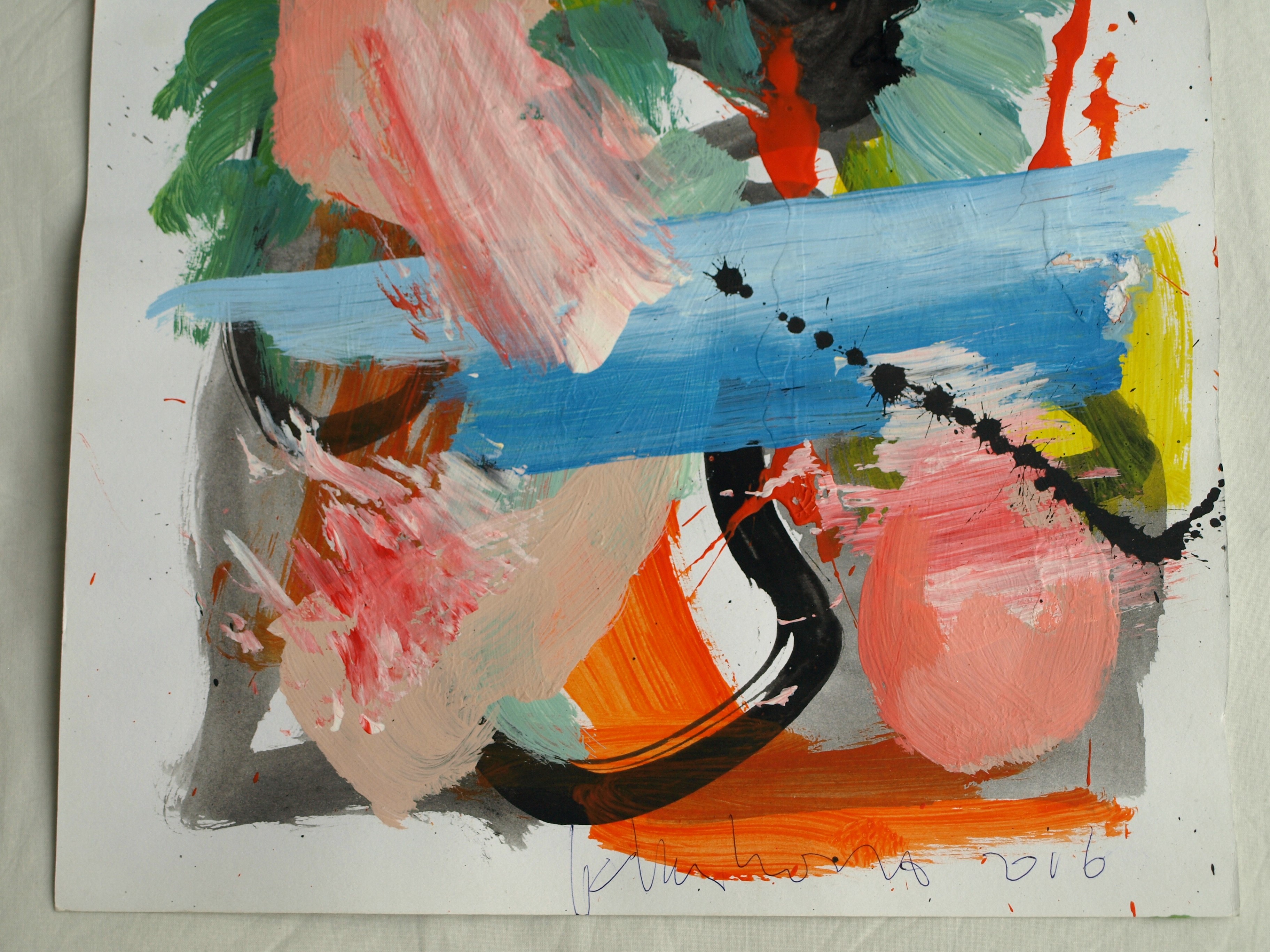 Peter Klashorst - Acrylverf op papier – Abstract 16 - 2016 kopen? Bied vanaf 35!