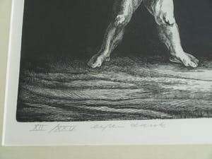 Dick Stolwijk - Ets, “Minotaurus” – gesigneerd & ingelijst – oplage 25 ex. kopen? Bied vanaf 50!