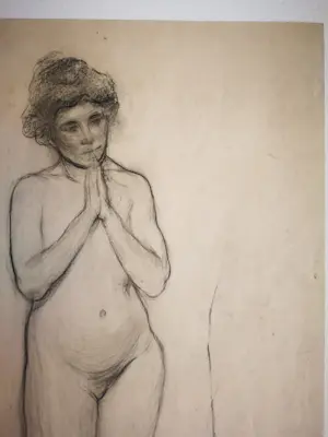 Franz Deutmann - Toegeschreven aan. Naakt. Staande vrouw. kopen? Bied vanaf 69!