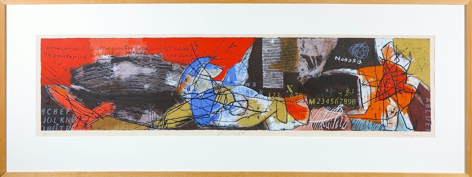 Mohammed Quraish - Zeefdruk, Flying IV - Ingelijst (Groot) verkocht voor € 35!