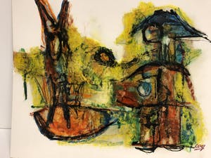 Paul Haanschoten - Abstracte compositie kopen? Bied vanaf 75!
