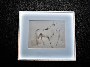 Niet of onleesbaar gesigneerd - gesigneerd impressionistisch Sepia "paard en jockey" monogram "MR" kopen? Bied vanaf 1!