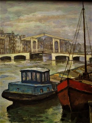 Ronald Terpstra - Verstild olieverf "Amsterdam de Amstel en Magere Brug" gesigneerd kopen? Bied vanaf 10!