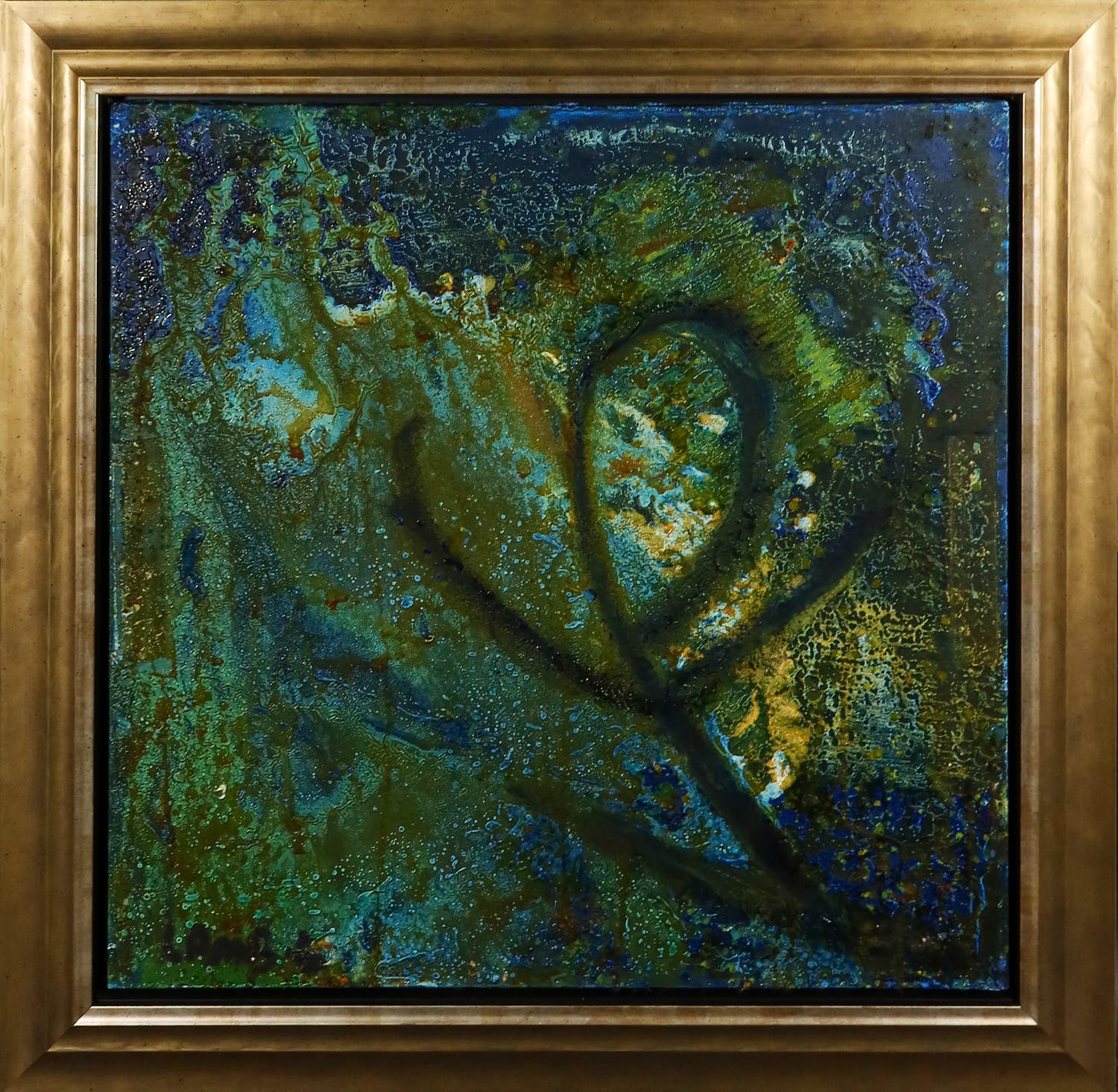 Matt Lamb - Olieverf op doek, Abstracte compositie - Ingelijst verkocht voor € 700!