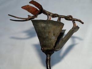 Niet of onleesbaar gesigneerd - Beeld van koper, "Libelle op klaproos" kopen? Bied vanaf 1!