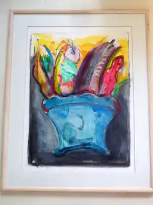 Oskar Lens - Abstraherend Stilleven verkocht voor € 60!