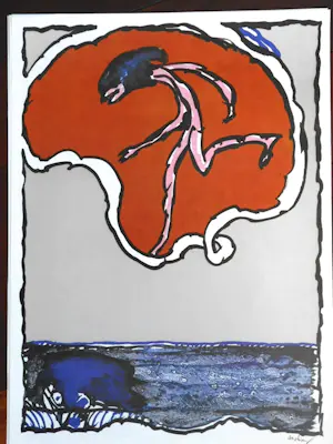 Pierre Alechinsky - SET van 5 Kleurenoffset-litho,s uit de FLYING OBJECT SERIE uit 1978 kopen? Bied vanaf 1!