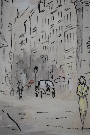 Jan Korthals - St.Denis Parijs, wandelaars circa 1952 kopen? Bied vanaf 95!