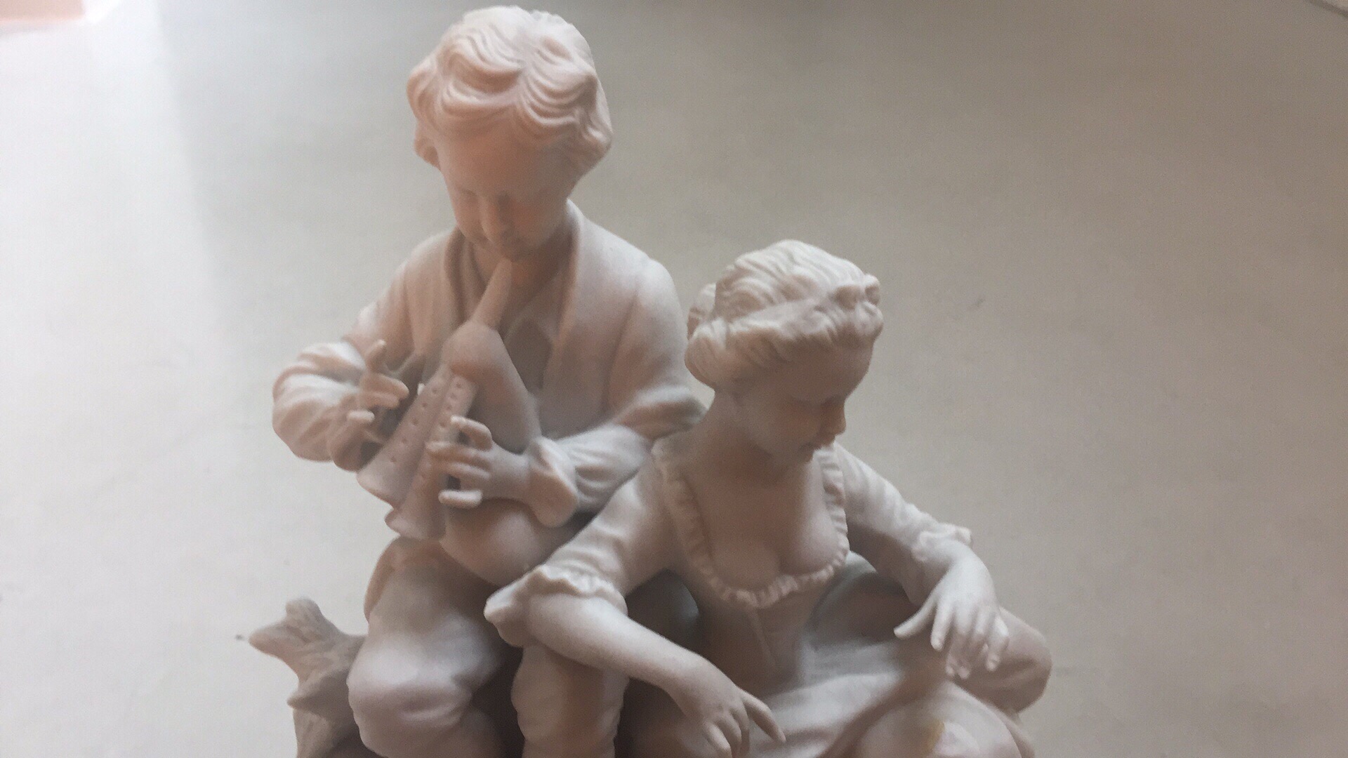 Unterweissbach Porseleinfabriek - Beeld koppel met fluit en schaap kopen? Bied vanaf 50!