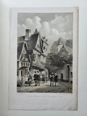 Cornelis Springer - Vijf stadsgezichten / gebouwen kopen? Bied vanaf 20!