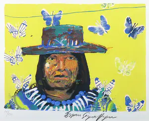 Espen Hagen - Zeefdruk, Indian Bolivian III - Ingelijst kopen? Bied vanaf 50!