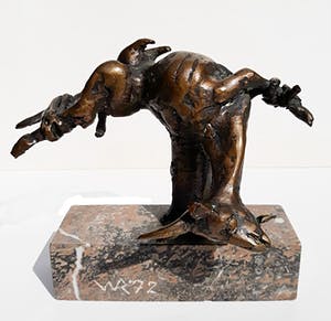 Wim Rijvers - Stervende geit, bronzen beeld (unica, volledig gedocumenteerd) kopen? Bied vanaf 495!