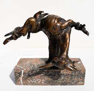 Wim Rijvers - Stervende geit, bronzen beeld (unica, volledig gedocumenteerd) verkocht voor € 495!