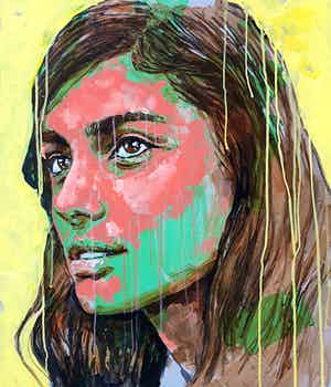 Niet of onleesbaar gesigneerd - Jonge vrouw, olieverf op paneel (mooi ingelijst) verkocht voor € 1!