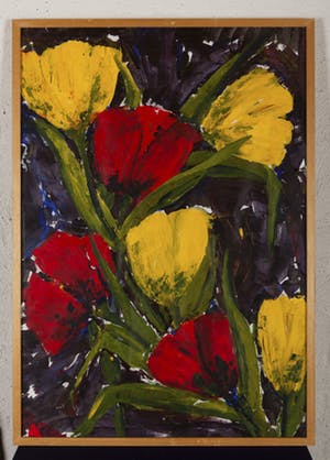 Niet of onleesbaar gesigneerd - Rozen - acrylverf op papier - BKR Hoofddorp kopen? Bied vanaf 10!