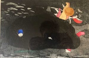 Michel van Overbeeke - Stone - Kleurets met bladgoud, Ingelijst kopen? Bied vanaf 50!