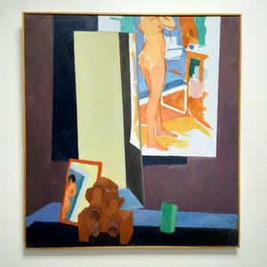 Antoon van Bakel - ''Kompositie met naaktstudie." 1976 kopen? Bied vanaf 100!