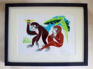 Johannes B. Wiebenga - 2 aapjes (stilisme) verkocht voor € 45!