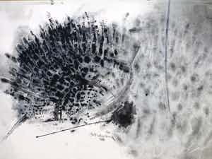 Theo Beerendonk - Zeeëgelachtig wezen - Gemengde techniek verkocht voor € 35!