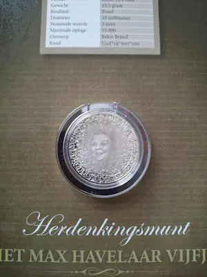 Zilver - Max Havelaar gedenk munt Zilver proof kopen? Bied vanaf 25!