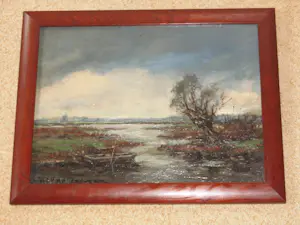 Hendrik Cornelis Kranenburg - Olieverf - Landschap met watertje en bootje kopen? Bied vanaf 65!