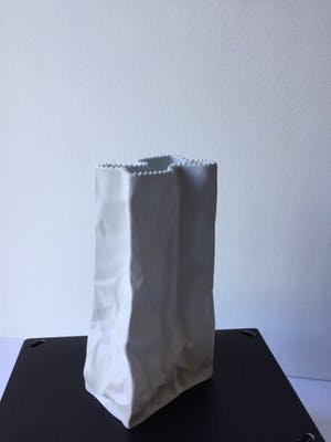 Tapio Wirkkala - Papieren Zak Vaas biscuit (mat) porselein voor Rosenthal h 22,5 cm kopen? Bied vanaf 69!