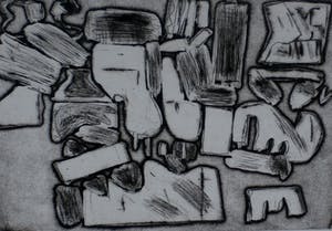 Henk Huig - ets: abstract - 1963 kopen? Bied vanaf 35!