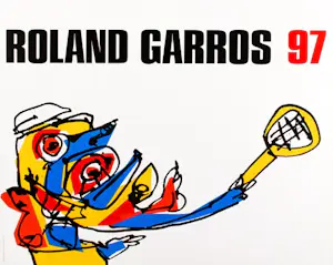 Antonio Saura - Kleurenoffset-litho. Affiche: ROLAND GARROS 1997 (zeldzaam) kaufen? Bieten Sie von 59!