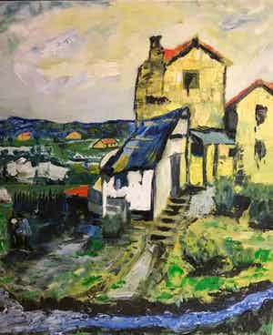 Niet of onleesbaar gesigneerd - Olie op doek verkocht voor € 10!