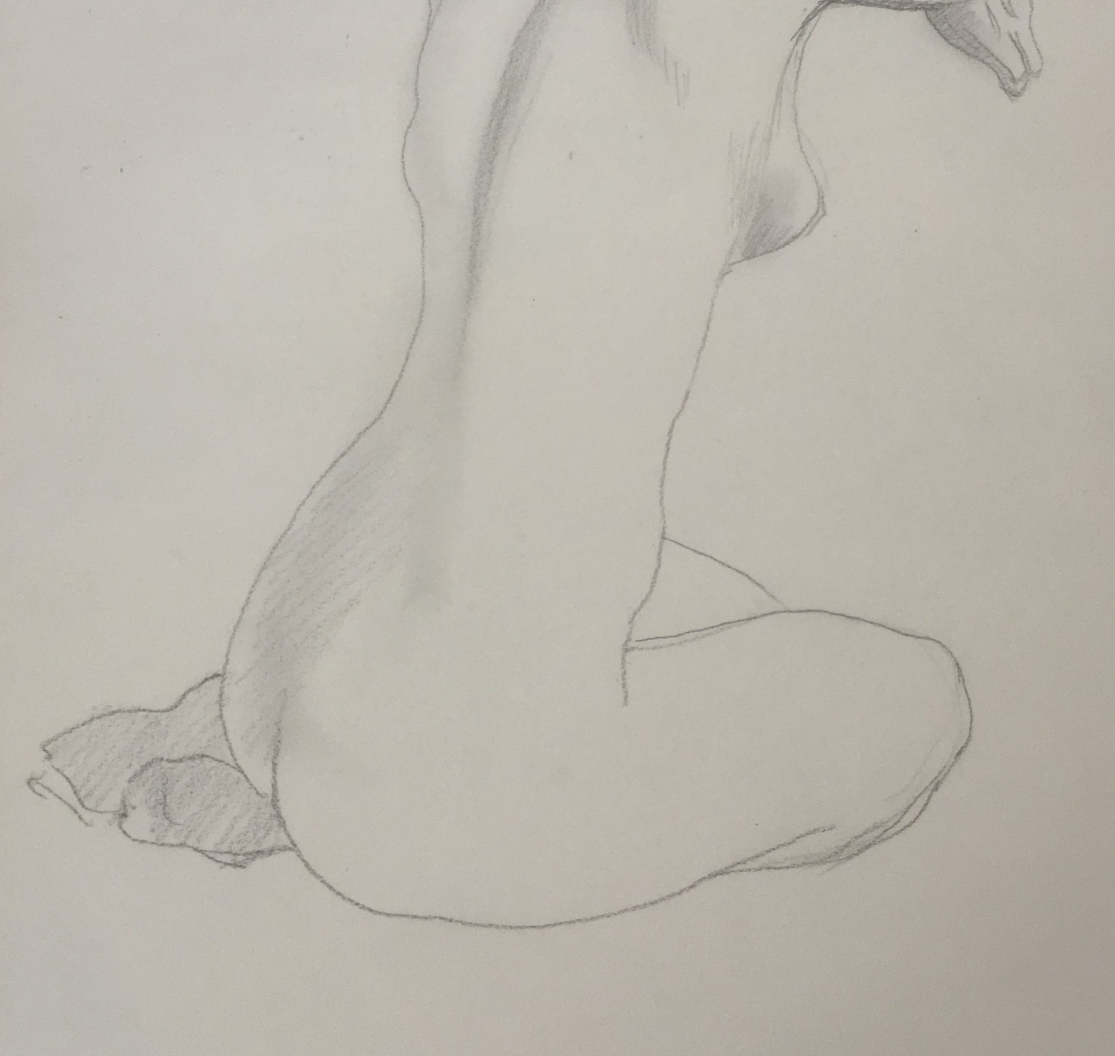 Niet of onleesbaar gesigneerd - Potlood op papier - Naakt kopen? Bied vanaf 1!