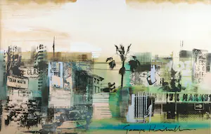 George Heidweiller - Acryl en zeefdruk op doek, Cityscape 5 - Ingelijst (Groot) kopen? Bied vanaf 400!