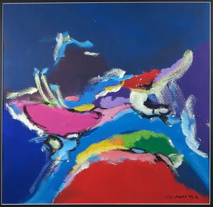 Gerard 't Hart - Acryl op papier, Zonder titel - Ingelijst (Groot) kopen? Bied vanaf 1!