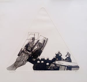 Dick ten Haaf - Groeten uit Holland II - Provo - driehoeks ets / aquatint kopen? Bied vanaf 10!
