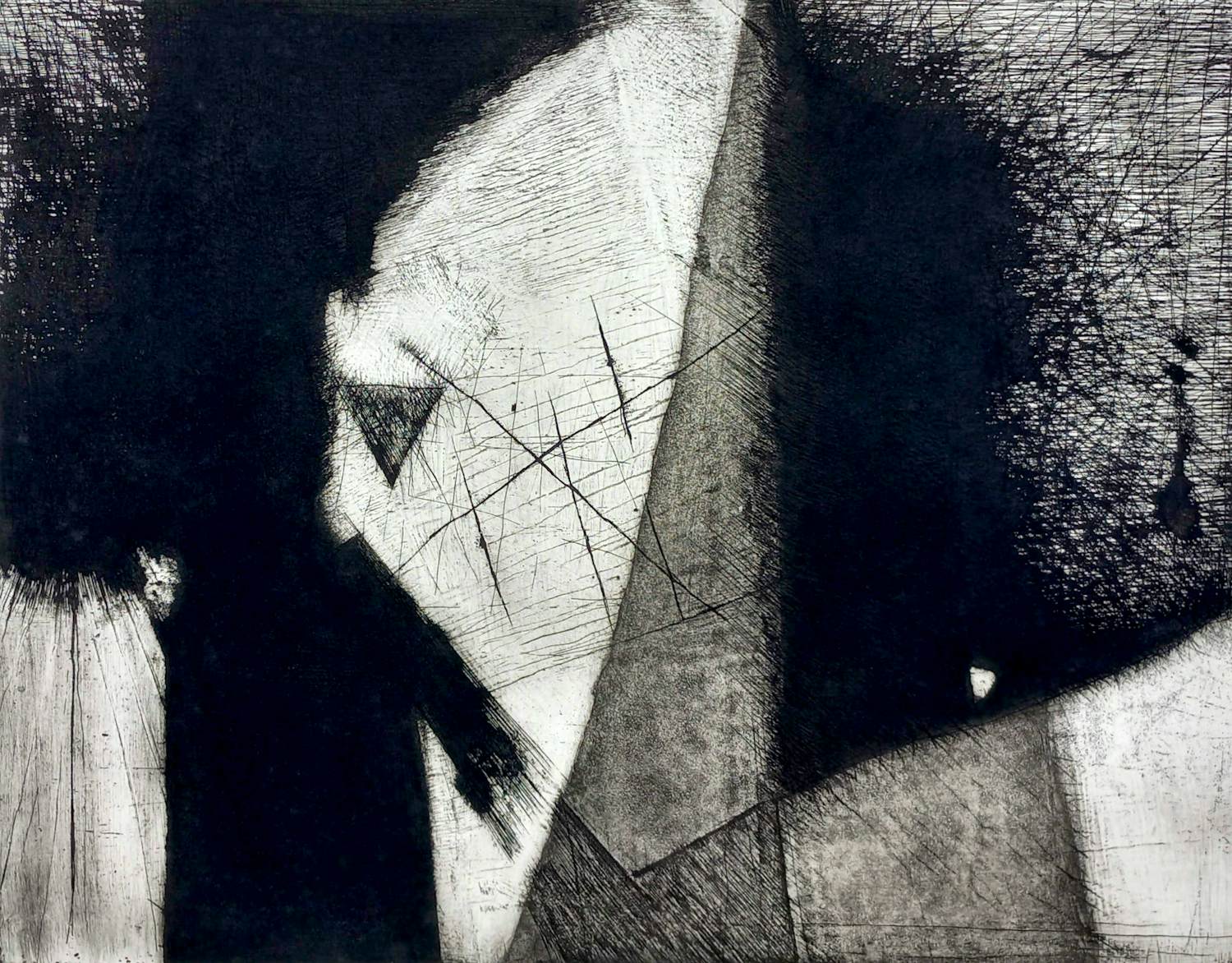 Guillaume Le Roy - Abstracte compositie, aquatint ets verkocht voor € 60!
