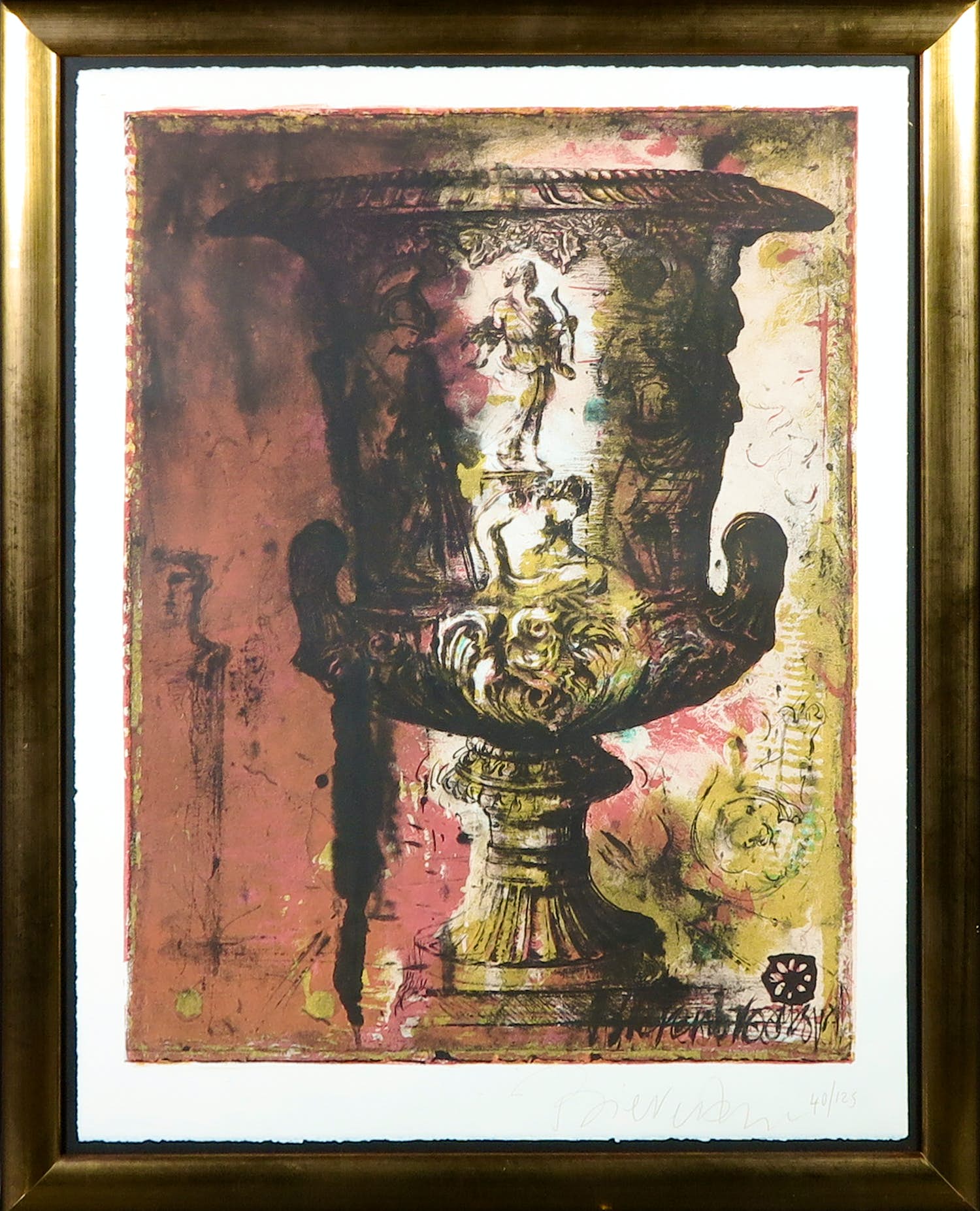 Gerti Bierenbroodspot - Litho, Zonder titel - Ingelijst verkocht voor € 50!