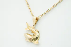 19- Lang & zo goed als nieuw 18Krt gouden anker collier met fraaie Haai hanger kopen? Bied vanaf 480!