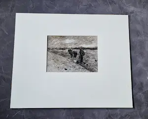 Anton Mauve (sr.) - mooie houtskool en pastel tekening "boer en paard" potloodgesigneerd kopen? Bied vanaf 78!