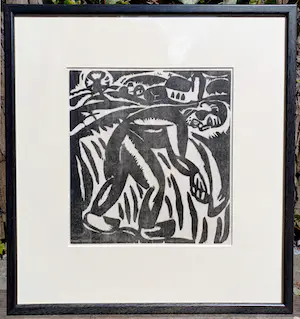Gustave De Smet - De maaier, houtsnede (professioneel ingelijst) kopen? Bied vanaf 110!