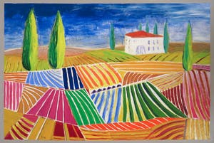 Niet of onleesbaar gesigneerd - Acryl op doek, Landschap (Zeer groot) kopen? Bied vanaf 1!