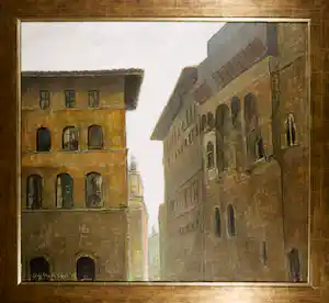 Geldolph Stuyling de Lange - Olieverf op doek, Piazza della Signoria - Ingelijst (Zeer groot) verkauft für € 500!