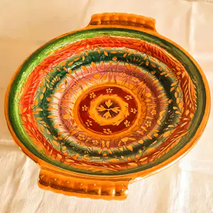 Royal Boch - Obstschale mit Henkel Keralux Boch Freres Sultane handbemalt vergoldet Art Deco kopen? Bied vanaf 120!