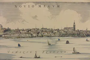 Joan Blaeu - Panoramisch gezicht op Nijmegen / Novio Magum - Ingelijst kopen? Bied vanaf 1!