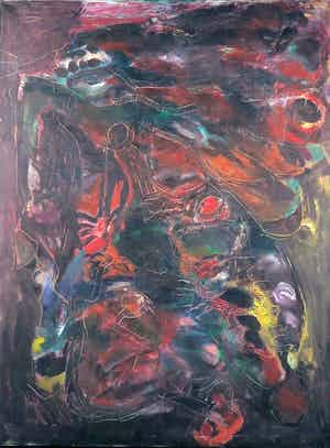 Jan Engelchor - Olieverf op doek, Zonder titel (Groot) verkocht voor € 150!