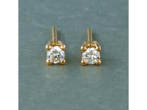 18k roségouden oorknoppen bezet met briljant geslepen diamant tot. 0,08ct verkocht voor € 1!