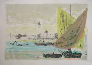 Max Peiffer Watenphul - BOOTE vor dem MAKUSPLATZ - VENEDIG , 1953 signiert kopen? Bied vanaf 300!