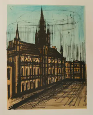 Bernard Buffet - Brussels City Hall. Lithografie. kopen? Bied vanaf 29!